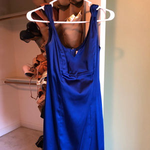 Royal blue satin Calvin Klein cocktail dress